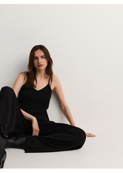 Reserved - Dzianinowy top na ramiączkach - czarny ze sklepu Reserved w kategorii Bluzki damskie - zdjęcie 189363296