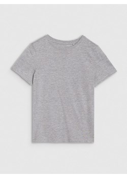 Chłopięcy t-shirt basic 4F 4FJWSS25TTSHM2178 - szary ze sklepu Sportstylestory.com w kategorii T-shirty chłopięce - zdjęcie 189363317