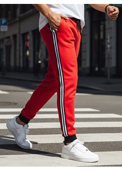 Spodnie dresowe męskie czerwone UX4421 ze sklepu DSTREET.PL w kategorii Spodnie męskie - zdjęcie 189364555