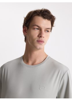 Reserved - T-shirt slim z bawełną merceryzowaną - jasnozielony ze sklepu Reserved w kategorii T-shirty męskie - zdjęcie 189364679