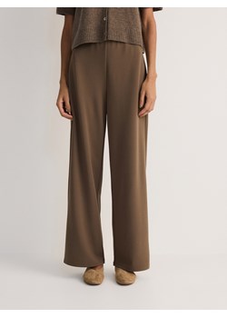 Reserved - Spodnie z szerokimi nogawkami - brązowy ze sklepu Reserved w kategorii Spodnie damskie - zdjęcie 189364727