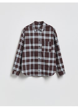 Reserved - Koszula w kratę - ciemnobrązowy ze sklepu Reserved w kategorii Bluzki damskie - zdjęcie 189365537