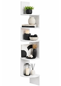 Biała Skandynawska Półka Narożna Wisząca T1-A40 ze sklepu Edinos.pl w kategorii Półki - zdjęcie 189365905