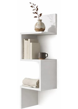 Biała Narożna Półka Ścienna L1-R07 ze sklepu Edinos.pl w kategorii Półki - zdjęcie 189365907