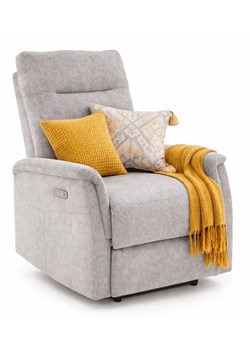 Popielaty wypoczynkowy fotel rozkładany z usb C0-C12 ze sklepu Edinos.pl w kategorii Fotele - zdjęcie 189365909