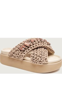 INUIKII Klapki WOVEN STONES | zamsz ze sklepu Gomez Fashion Store w kategorii Klapki damskie - zdjęcie 189366406