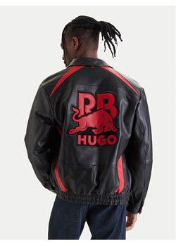 HUGO Kurtka skórzana Lugor 50559737 Czarny Regular Fit ze sklepu MODIVO w kategorii Kurtki męskie - zdjęcie 189367085