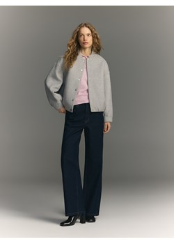 Reserved - Kurtka bomberka z wełną - szary ze sklepu Reserved w kategorii Kurtki damskie - zdjęcie 189368106