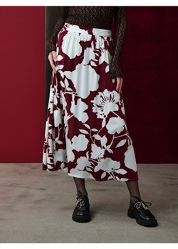 Sinsay - Spódnica midi ze wzorkiem - bordowy ze sklepu Sinsay w kategorii Spódnice - zdjęcie 189370186