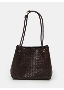 Sinsay - Torebka worek z imitacji skóry - brązowy ze sklepu Sinsay w kategorii Torby Shopper bag - zdjęcie 189370197