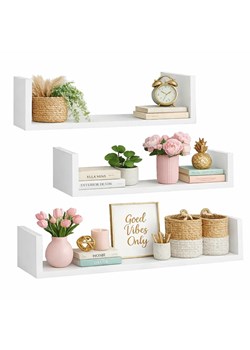 Komplet 3 Białych Półek Ściennych H7-P75 ze sklepu Edinos.pl w kategorii Półki - zdjęcie 189370608