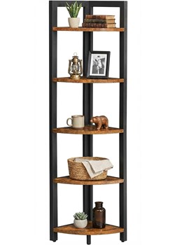 Industrialny Stojący Regał Narożny Rustykalny Brąz K3-N43 ze sklepu Edinos.pl w kategorii Regały i witryny - zdjęcie 189370619