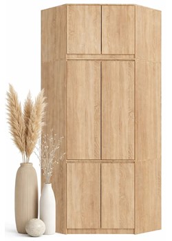 Narożna szafa w stylu skandynawskim z nadstawką G8-S17 ze sklepu Edinos.pl w kategorii Szafy - zdjęcie 189370625