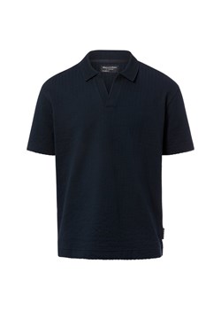 Marc O'Polo Męska koszulka polo Mężczyźni Bawełna (100%) granatowy wypukły wzór tkaniny ze sklepu vangraaf w kategorii T-shirty męskie - zdjęcie 189372559