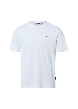 Napapijri Koszulka męska Mężczyźni Bawełna (100%) biały jednolity ze sklepu vangraaf w kategorii T-shirty męskie - zdjęcie 189372568