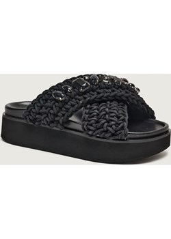 INUIKII Klapki WOVEN STONES | z dodatkiem skóry ze sklepu Gomez Fashion Store w kategorii Klapki damskie - zdjęcie 189372707