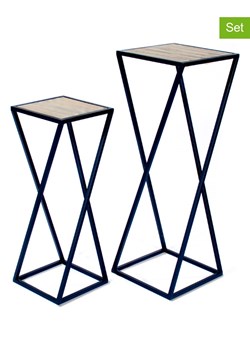 Lifa Living Stojaki (2 szt.) "Natnes" w kolorze czarno-jasnobrązowym na rośliny ze sklepu Limango Polska w kategorii Doniczki i osłonki - zdjęcie 189378359