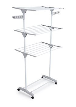 Lifa Living Suszarka w kolorze biało-szarym na pranie - 126 x 160 x 57 cm ze sklepu Limango Polska w kategorii Akcesoria łazienkowe - zdjęcie 189378578