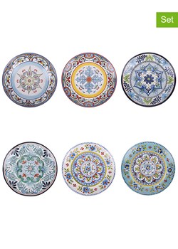 Villa d´Este Talerze (6 szt.) w kolorze błękitno-żółtym na owoce - Ø 21,5 cm ze sklepu Limango Polska w kategorii Naczynia - zdjęcie 189378888