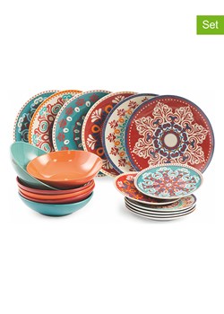 Villa d´Este 18-częściowy zestaw talerzy "Shiraz" ze wzorem ze sklepu Limango Polska w kategorii Naczynia - zdjęcie 189379046