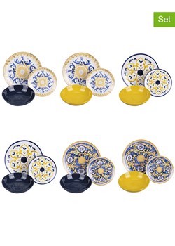 Villa d´Este 18-częściowy zestaw talerzy "Sicilia" w kolorze granatowo-żółtym ze sklepu Limango Polska w kategorii Naczynia - zdjęcie 189379076