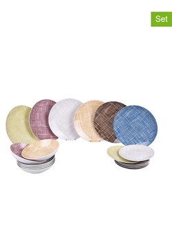 Villa d´Este 18-częściowy zestaw talerzy "Texture" w różnych kolorach ze sklepu Limango Polska w kategorii Naczynia - zdjęcie 189379118