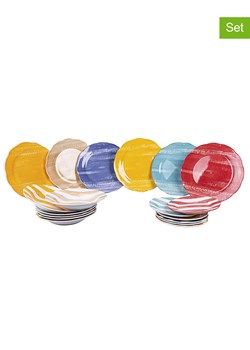 Villa d´Este 18-częściowy zestaw talerzy "Versilia" ze wzorem ze sklepu Limango Polska w kategorii Naczynia - zdjęcie 189379126