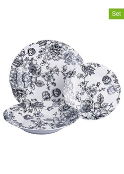 Villa d´Este 18-częściowy zestaw talerzy "Madame" w kolorze biało-czarnym ze sklepu Limango Polska w kategorii Naczynia - zdjęcie 189379136