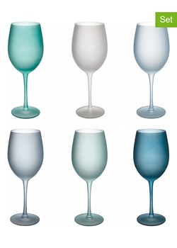 Villa d´Este Kieliszki (6 szt.) "Happy Summer" w kolorze niebiesko-zielonym do wina - 550 ml ze sklepu Limango Polska w kategorii Naczynia - zdjęcie 189379529