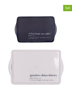 Villa d´Este Tace (2 szt.) "Victionary" w kolorze czarnym i białym ze sklepu Limango Polska w kategorii Misy i tace dekoracyjne - zdjęcie 189379747