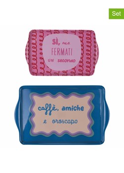 Villa d´Este Tace (2 szt.) "More Amor" w kolorze niebiesko-różowym ze sklepu Limango Polska w kategorii Misy i tace dekoracyjne - zdjęcie 189379769