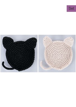 Villa d´Este Podstawki (2 szt.) "Cat" w kolorze czarnym i kremowym - Ø 10 cm ze sklepu Limango Polska w kategorii Akcesoria kuchenne - zdjęcie 189380469