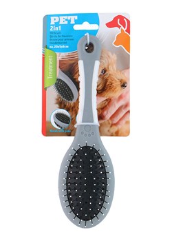 Edco Szczotka 2w1 w kolorze szarym do sierści - wys. 20 cm ze sklepu Limango Polska w kategorii Dla zwierząt - zdjęcie 189382588