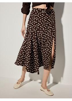 Mohito - Brązowa spódnica midi w grochy - ciemnobrązowy ze sklepu Mohito w kategorii Spódnice - zdjęcie 189383195