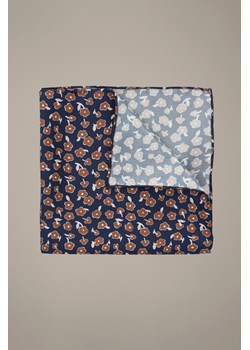 Poszetka Granatowa Jedwabna w Kwiaty ze sklepu Lancerto S.A. w kategorii Poszetki i butonierki - zdjęcie 189383285