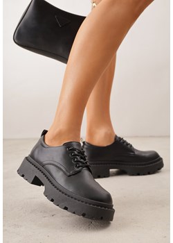 Czarne Eleganckie Półbuty Oksfordki VICES ze Sznurowaniem i Platformą Anatala ze sklepu renee.pl w kategorii Półbuty damskie - zdjęcie 189384237