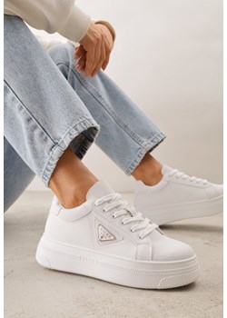Białe Chunky Sneakersy VICES na Platformie z Ozdobą w Kształcie Gwiazdki Anatale ze sklepu renee.pl w kategorii Buty sportowe damskie - zdjęcie 189384246