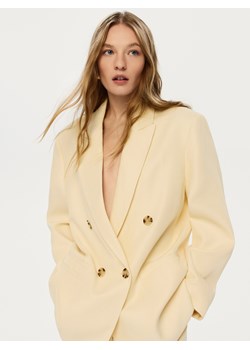 Reserved - Marynarka z lyocellem - jasnożółty ze sklepu Reserved w kategorii Marynarki damskie - zdjęcie 189385179