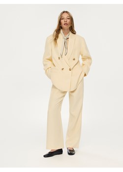 Reserved - Spodnie z wiskozą - jasnożółty ze sklepu Reserved w kategorii Spodnie damskie - zdjęcie 189385218