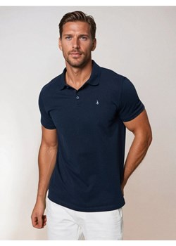 Sinsay - Bawełniane polo z haftem - granatowy ze sklepu Sinsay w kategorii T-shirty męskie - zdjęcie 189385689