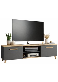 Antracytowa Szafka Pod Telewizor Na Nóżkach Z8-N52 ze sklepu Edinos.pl w kategorii Szafki RTV - zdjęcie 189385757
