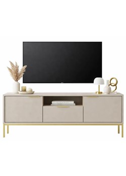 Szafka RTV na złotych nóżkach 135 cm kaszmir S1-G40 ze sklepu Edinos.pl w kategorii Szafki RTV - zdjęcie 189385758
