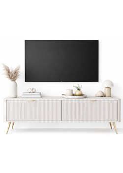 Beżowa nowoczesna szafka RTV na nóżkach K3-F30 ze sklepu Edinos.pl w kategorii Szafki RTV - zdjęcie 189385768