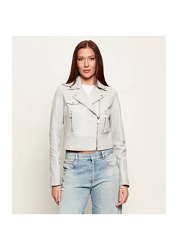 Pinko Skórzana kurtka NEW SENSIBILE | Cropped Fit ze sklepu Gomez Fashion Store w kategorii Kurtki damskie - zdjęcie 189387196