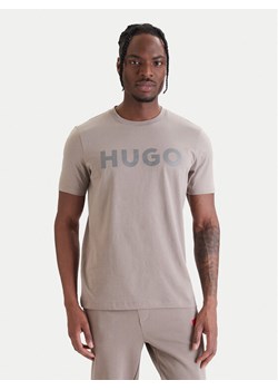 HUGO T-Shirt Dulivio 50467556 Brązowy Regular Fit ze sklepu MODIVO w kategorii T-shirty męskie - zdjęcie 189387399