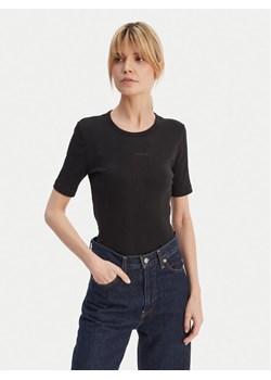 Calvin Klein T-Shirt Varigated LV044F211G Czarny Slim Fit ze sklepu MODIVO w kategorii Bluzki damskie - zdjęcie 189387456