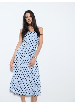 Mohito - Błękitna sukienka midi w grochy - błękitny ze sklepu Mohito w kategorii Sukienki - zdjęcie 189389048