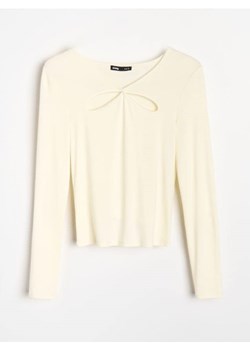 Sinsay - Bluzka z ozdobnym dekoltem i wiskozą - żółty ze sklepu Sinsay w kategorii Bluzki damskie - zdjęcie 189390597
