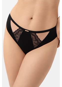 Gorsenia S003 Joy stringi ozdobione koronką czarny ze sklepu kontri.pl w kategorii Majtki damskie - zdjęcie 189392276