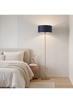 Sypialniana lampa podłogowa z granatowym abażurem JERSEY ze sklepu Lysne w kategorii Lampy podłogowe - zdjęcie 189392306